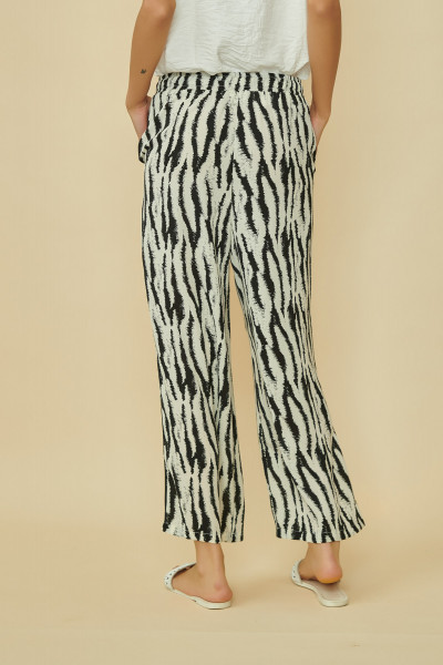 Pantaloni dama animal print CY2170N Negri