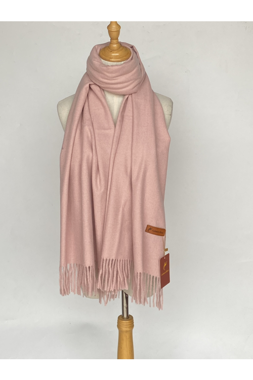 Esarfa dama roz din lana,vascoza si casmir de iarna cu franjuri