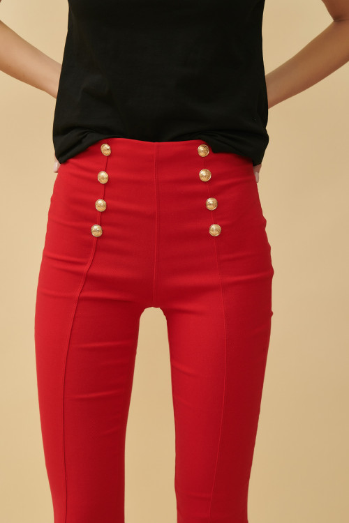 Pantaloni dama super slim1957R Rosu