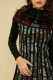 Rochie tricotata cu imprimeu fluturi P332 Neagra