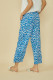 Pantaloni lejeri cu imprimeu abstract P9281G Bleu